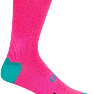 Team Unisex Adult Training & Racing Cycling Crew Socks - Neon Pink/Screaming Teal (), Large