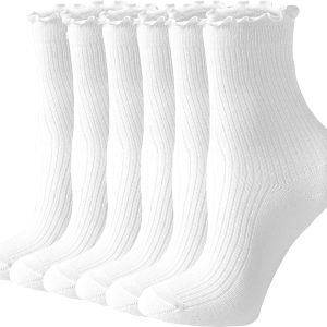 Womens Ruffle Socks Cute Frilly Ankle Socks Quarter Crew Socks for Women Girl