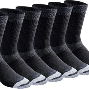 Men's Moisture Control Max Full Cushion Crew Socks, Available in M-XL (6, 12 Pairs)